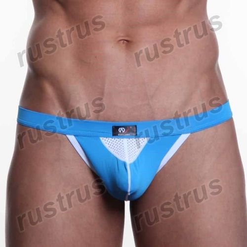 Мужские трусы стринги голубые WANGJIANG WG00069