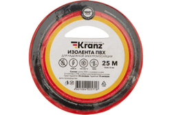 Изолента ПВХ KRANZ 0,13х15 мм, 25 м, красная KR-09-2104