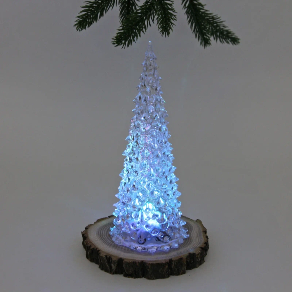 Сувенир с подсветкой «Кристальная ёлочка» 9,3*23 см (на батарейках 3 AAA)