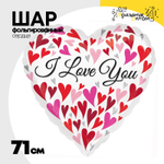 Шар Фольгированный Водопад сердец (Красный)