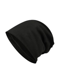 Шапка осенняя-весенняя тонкая бини черная (201537494)