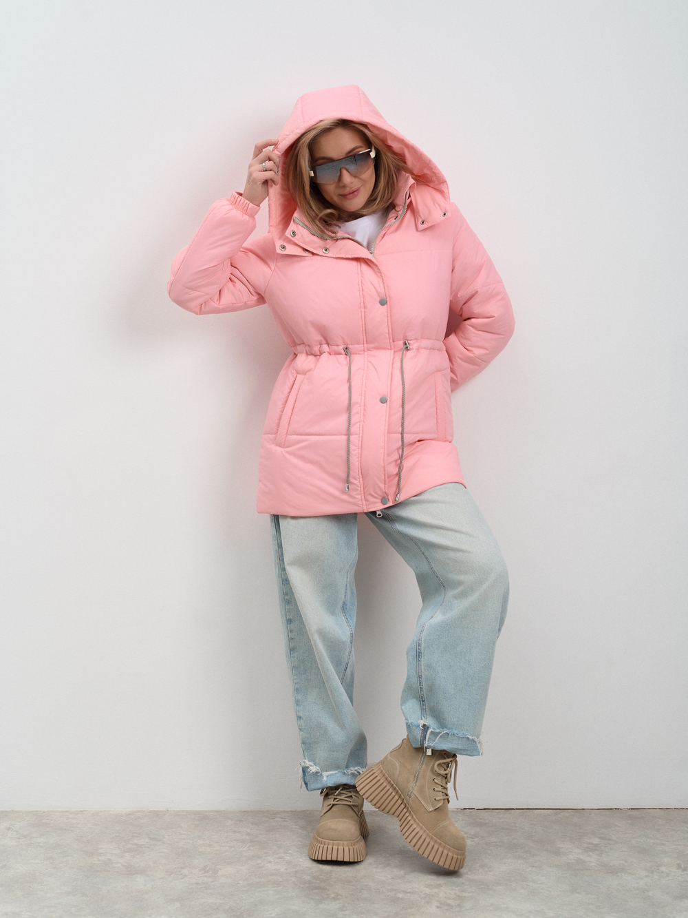 Парка женская демисезонная "Воздух" розовый
