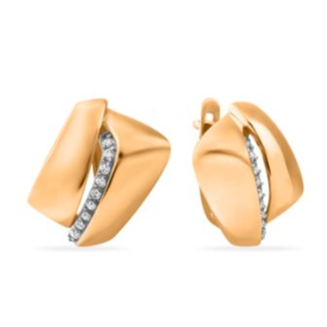 Серьги из золота с фианитами