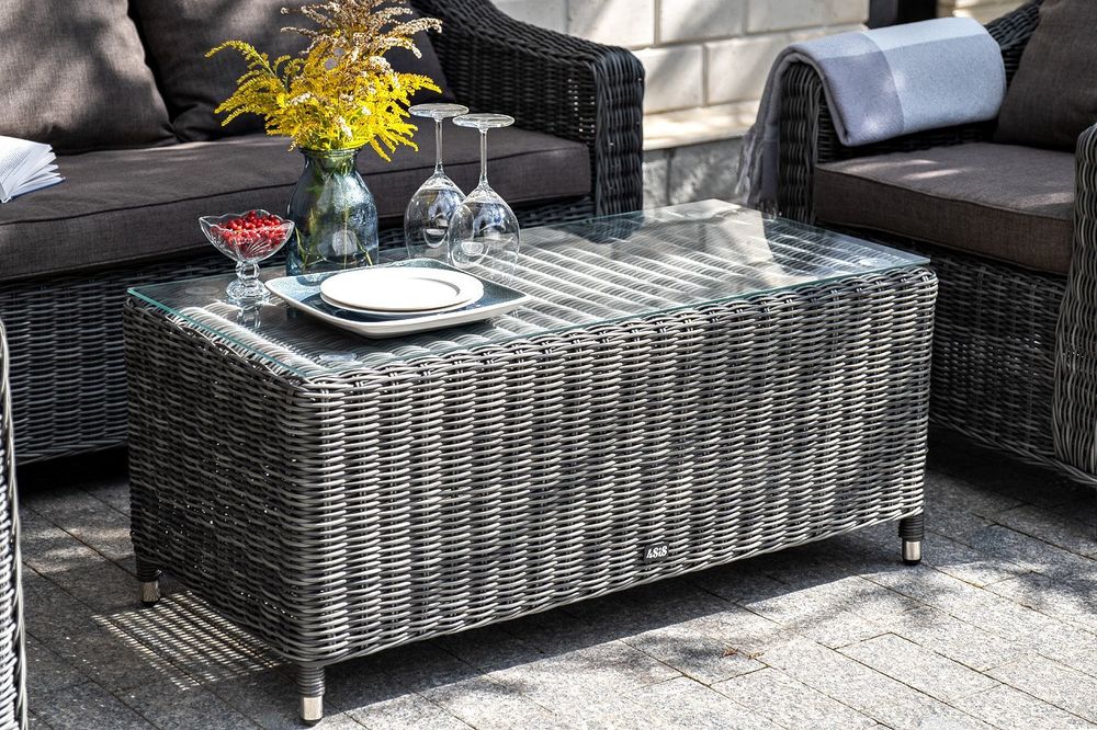 Кон Панна, стол кофейный коричневый/соломенный/бежевый/графит, искусственный ротанг