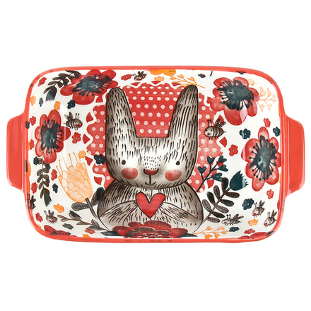 Блюдо для запекания "Kawaii Forest.Bunny" 22*12,5*5см. v=600мл. (фарфор) (min9) (транспортная упаков