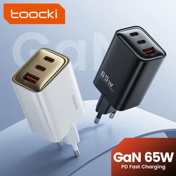 Адаптер питания Toocki 65Вт GAN Fast Charger (2 Type-C + USB-A) Белый