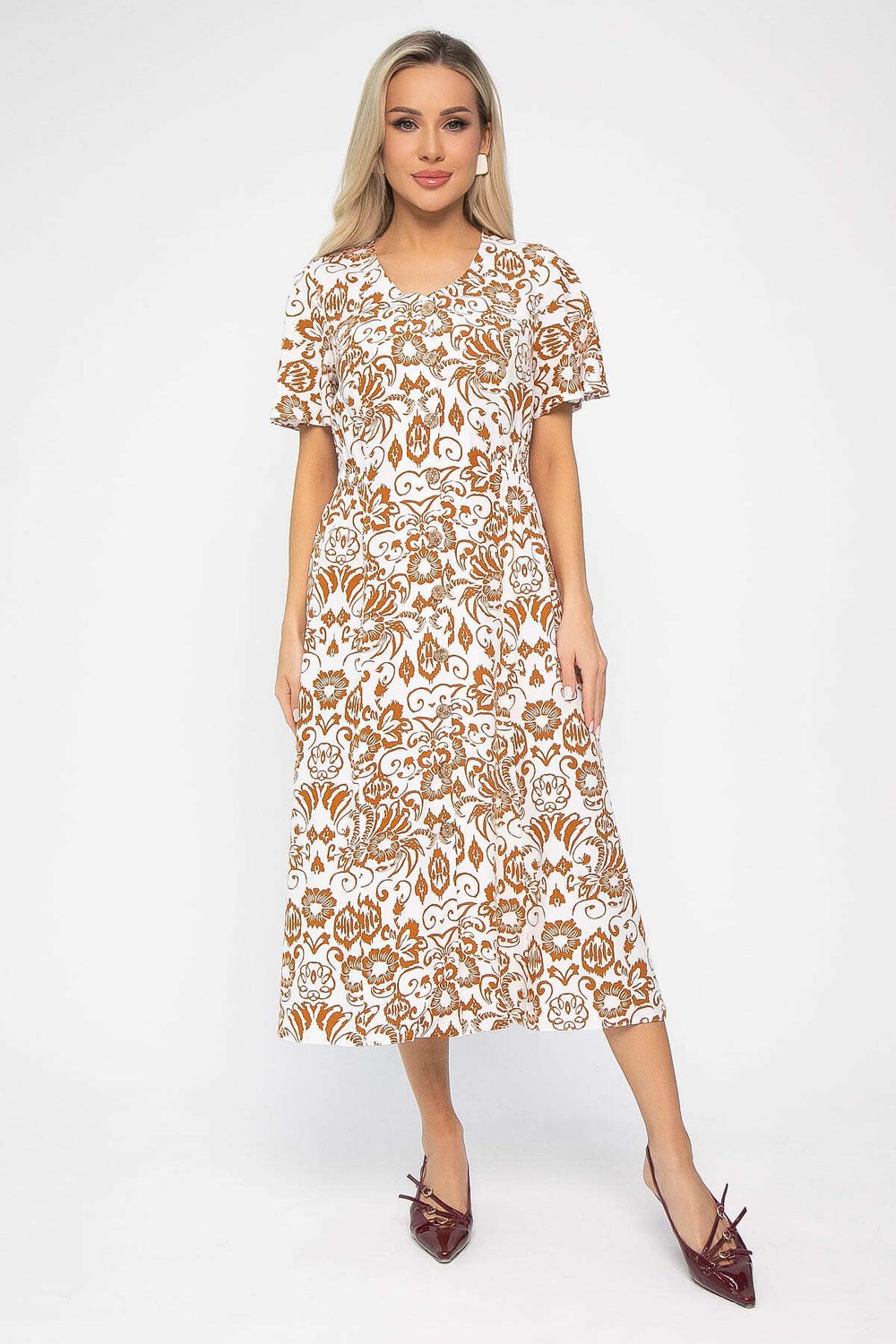 Платье Иоланда (бело-коричневое) П13678-5М LT Collection