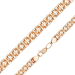 Цепь из красного золота с алмазной гранью (плетение «Бисмарк двойной якорь»)