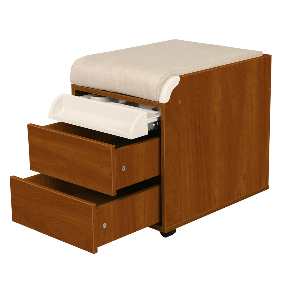 Тумба Дэми на колёсиках с 2 ящиками, органайзером для канцелярии и пуфом (ТУВ.10)