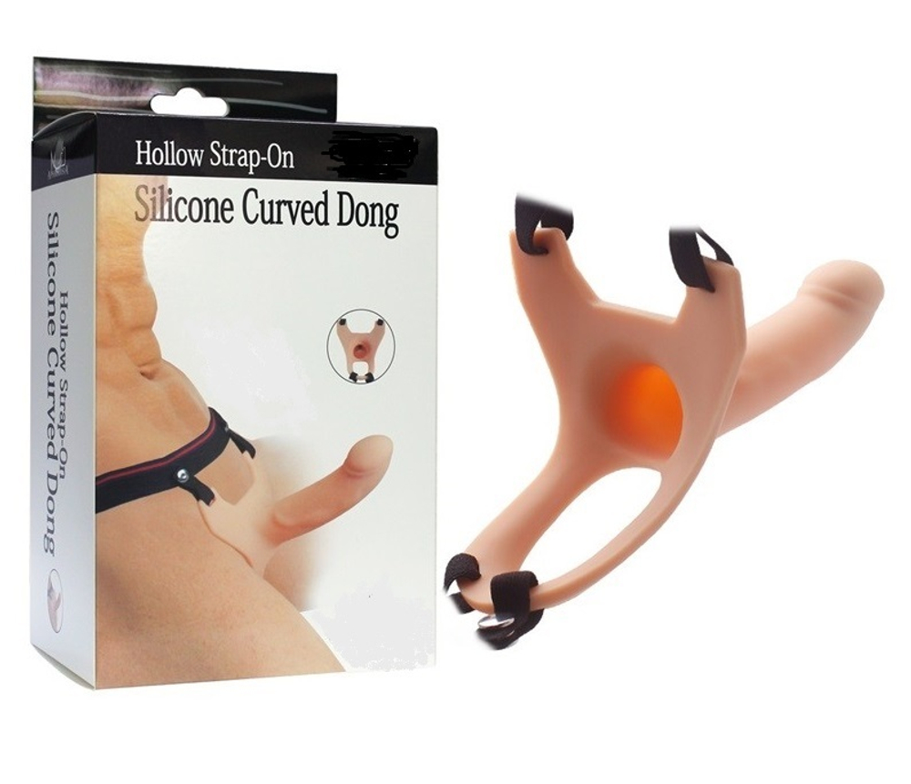 Фаллопротез Hollow Strap-On полый силикон телесный 14,5 см
