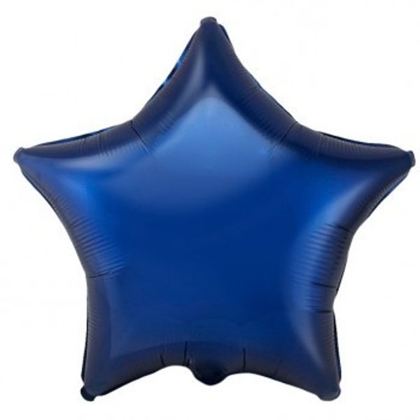 Шар звезда синий темный 45см