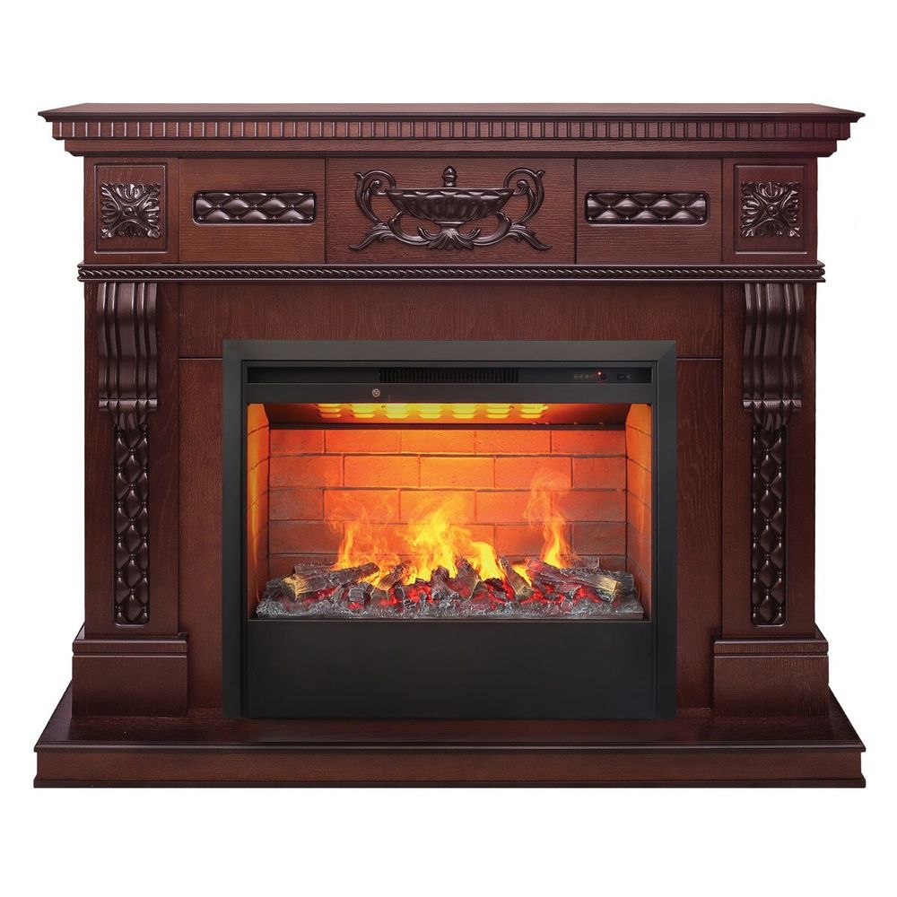 Электрокамин RealFlame Corsica Lux 25,5/26 AO античный дуб с очагом 3D Helios 26