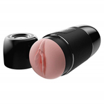 Мастурбатор-вагина Mr.B с вибрацией и bluetooth-колонкой (Цвет: черный с бежевым)