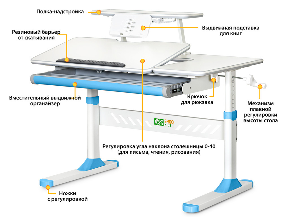 Детский стол Ergokids TH-320 Blue (арт. TH-320 W/BL)