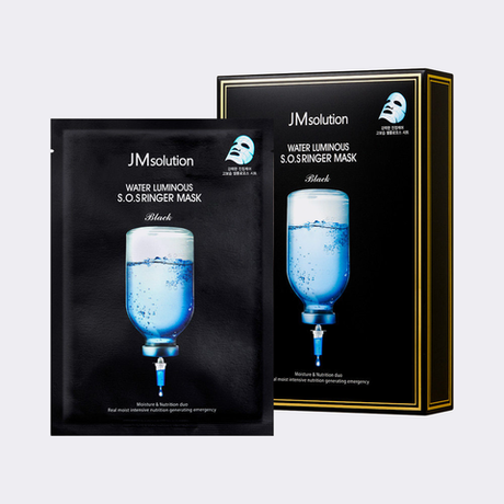 Тканевая маска для лица с 5 видами гиалуроновой кислоты JMsolution Water Luminous S.O.S Ringer Mask Black