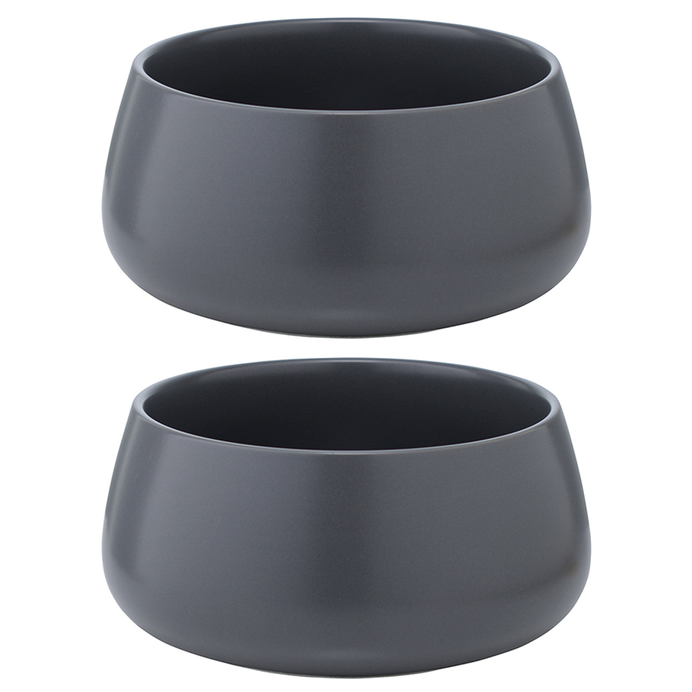 Набор из двух салатников темно-серого цвета из коллекции essential, 800 мл