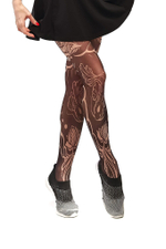 Колготки с растительным принтом (Размер: S-M-L) (Цвет: бежевый)