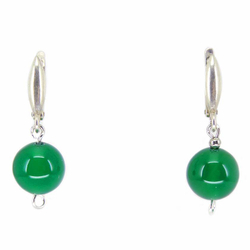 Серьги "Бонбон 10" хризопраз облагороженный