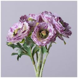 БУКЕТ ИСКУССТВЕННЫХ ЦВЕТОВ "РАНУНКУЛЮС" ВЫСОТА= 31СМ (МАЛ=12ШТ./КОР=72ШТ.)