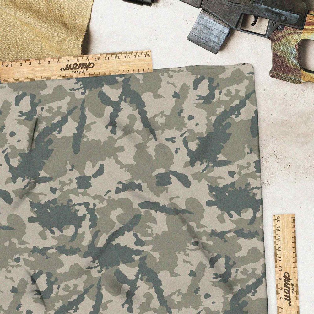 Ткань шелк Армани серо-зеленый хаки