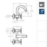 Смеситель для ванны RS-CROSS 6205S