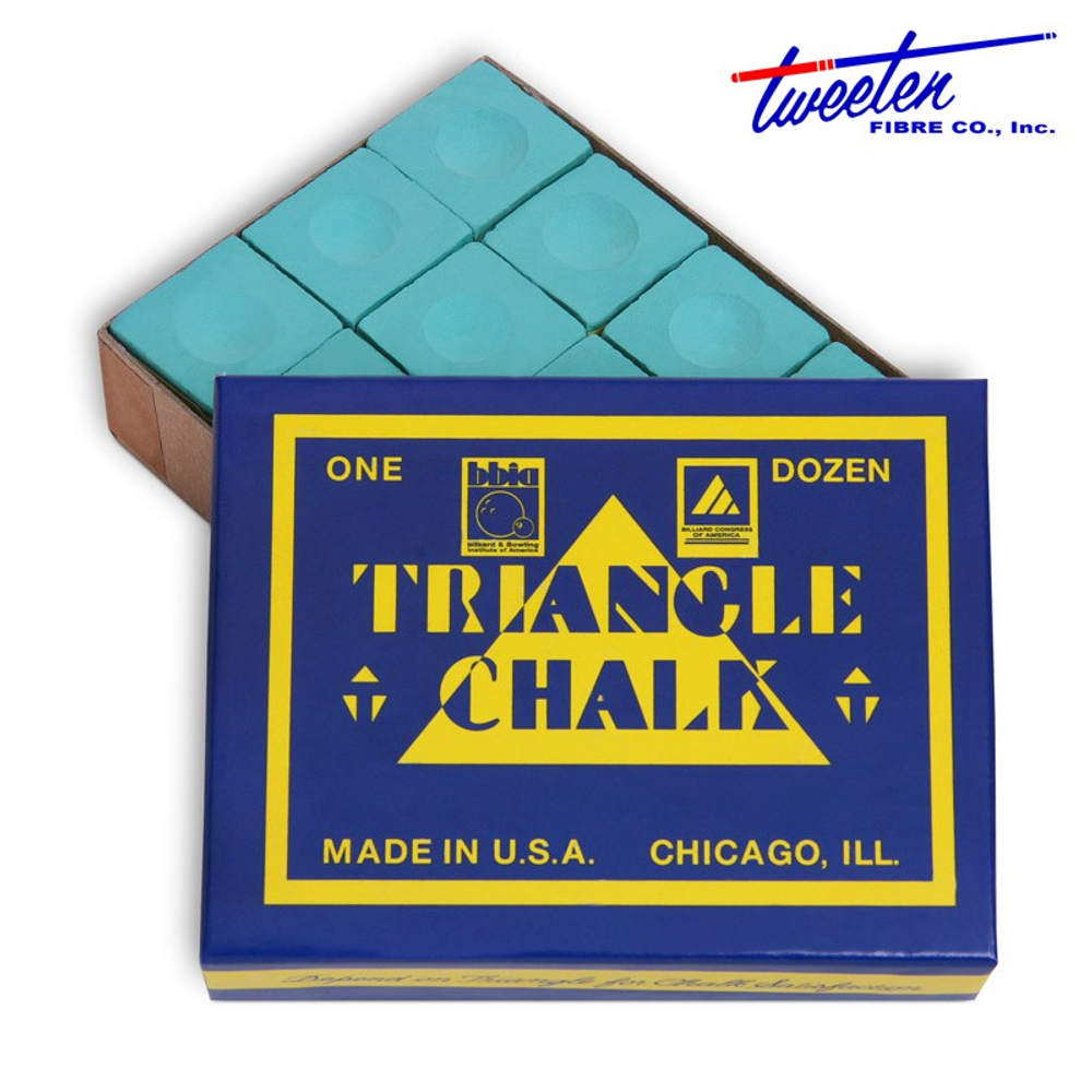 Мел бильярдный "Triangle" Green 12шт.