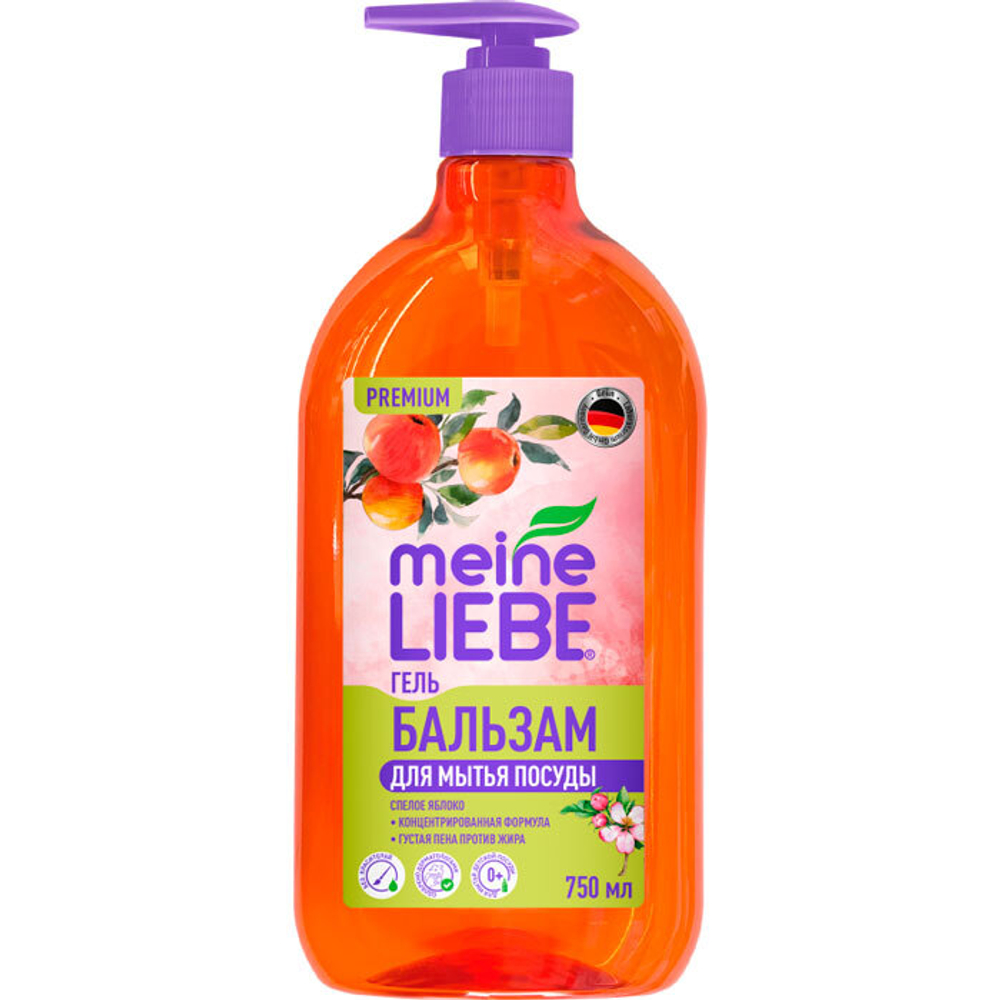 Гель-бальзам для мытья посуды Meine Liebe Яблоко 0,750 л