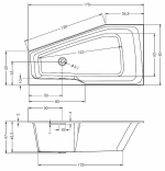 Акриловая ванна Riho Rething Space 170x90 белая