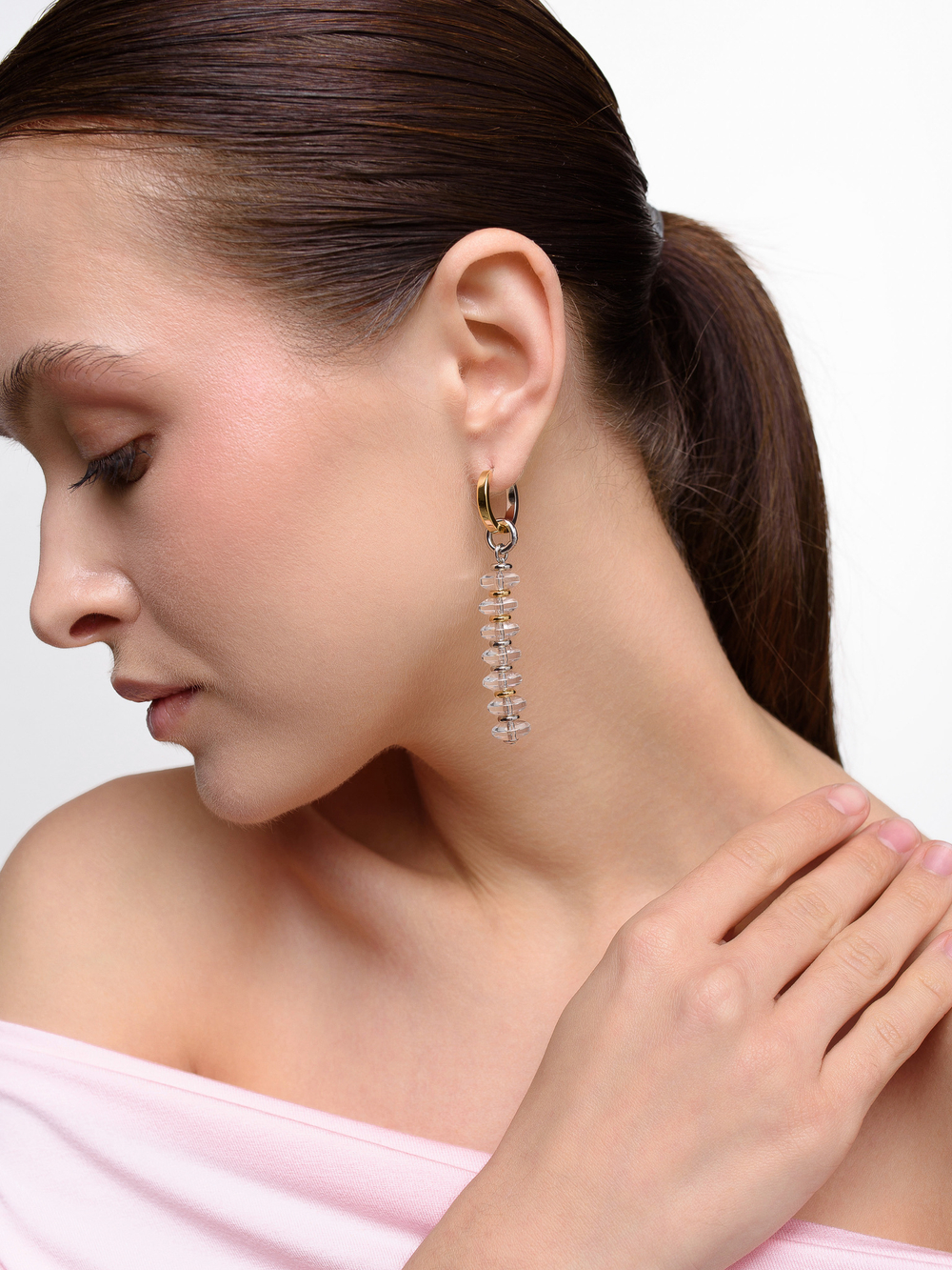 Серьги "Plane" горный хрусталь Multicolor