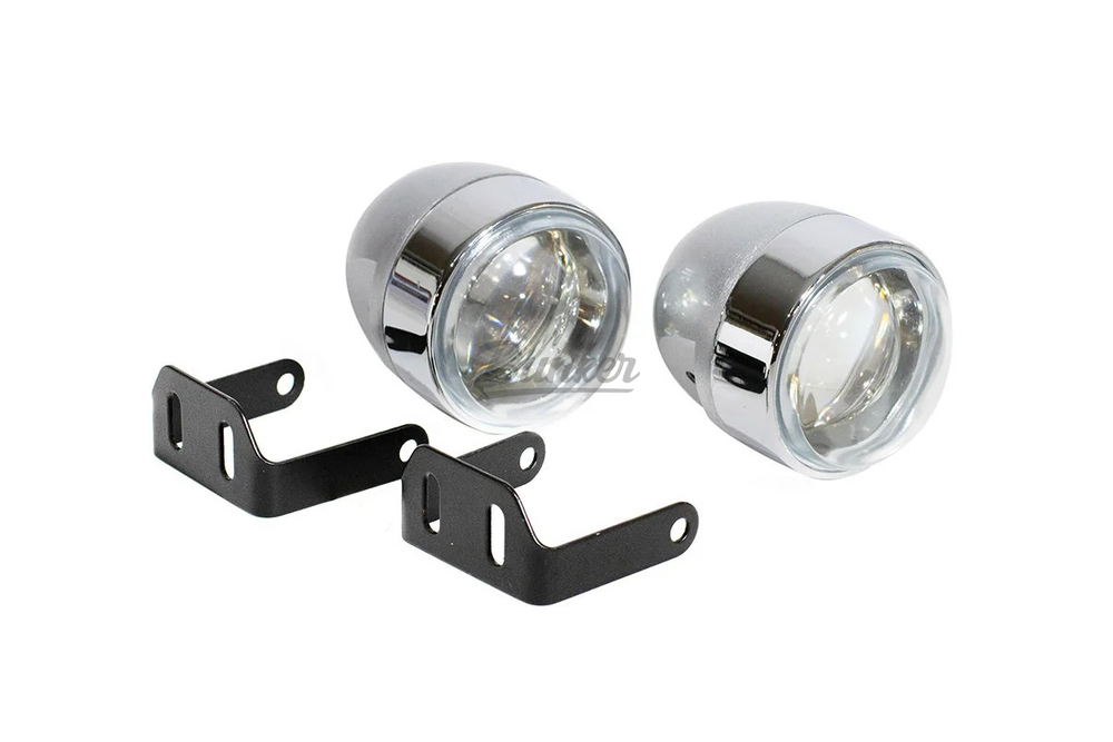 Фара противотуманная DLAA LA5020 линза (белый 12V 35A H3) корпус метал-серебристый круглый D=65мм