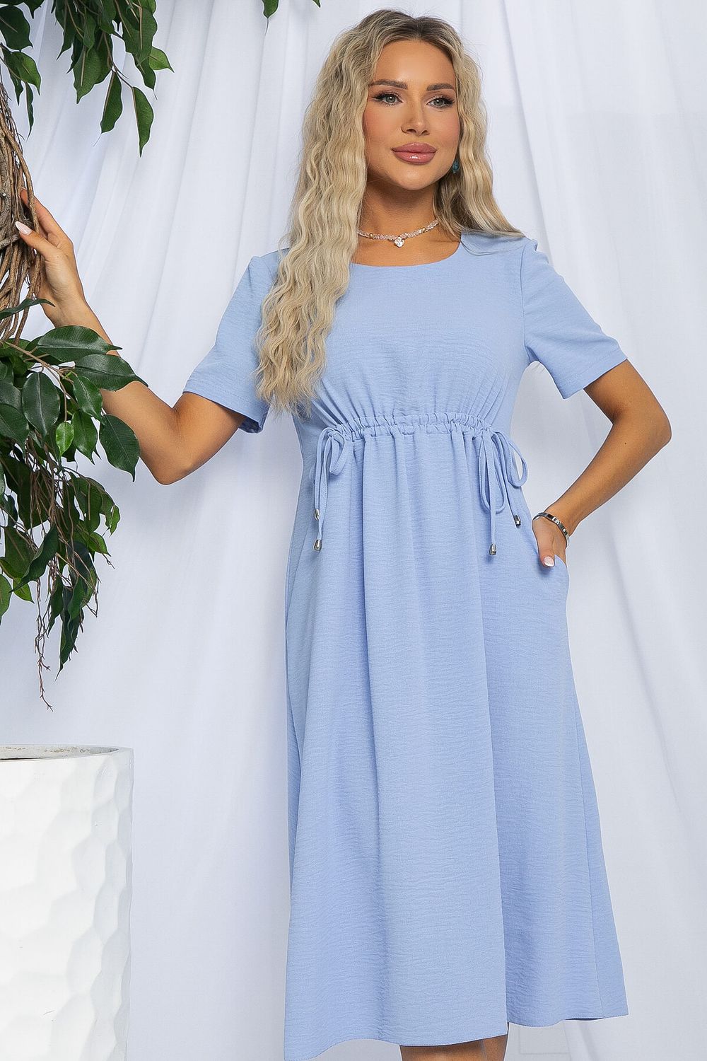 Платье Цветы Лета (голубое) П13057-18М LT Collection