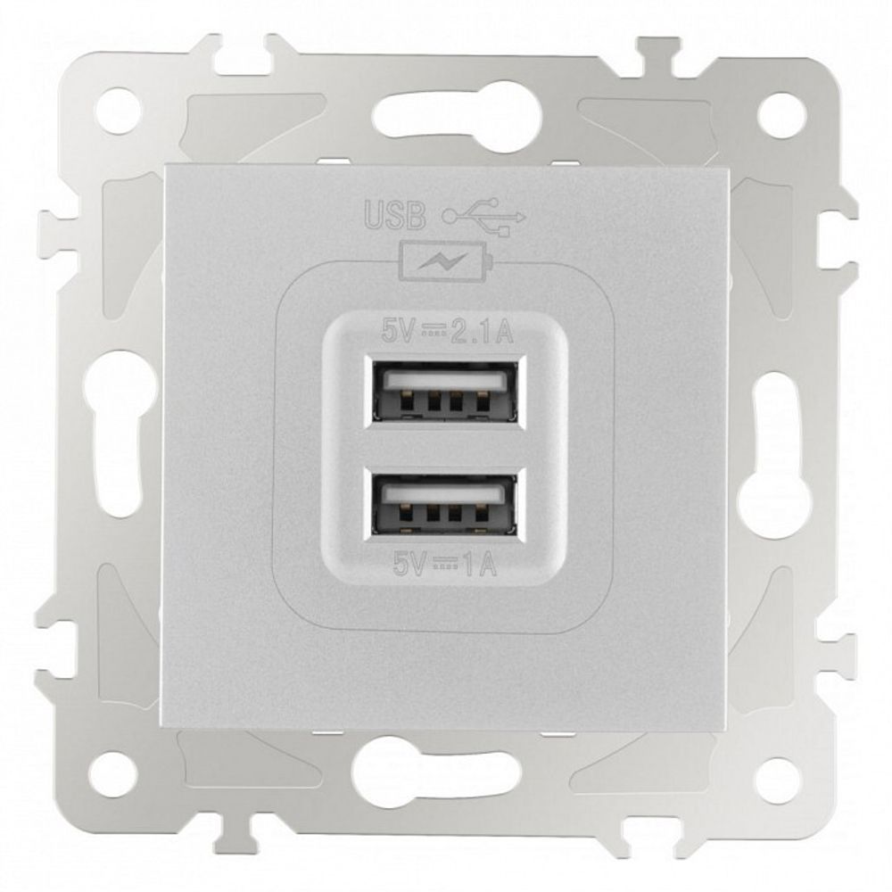 Розетка USB, без рамки Arte Milano am-203 203.46-1.silver