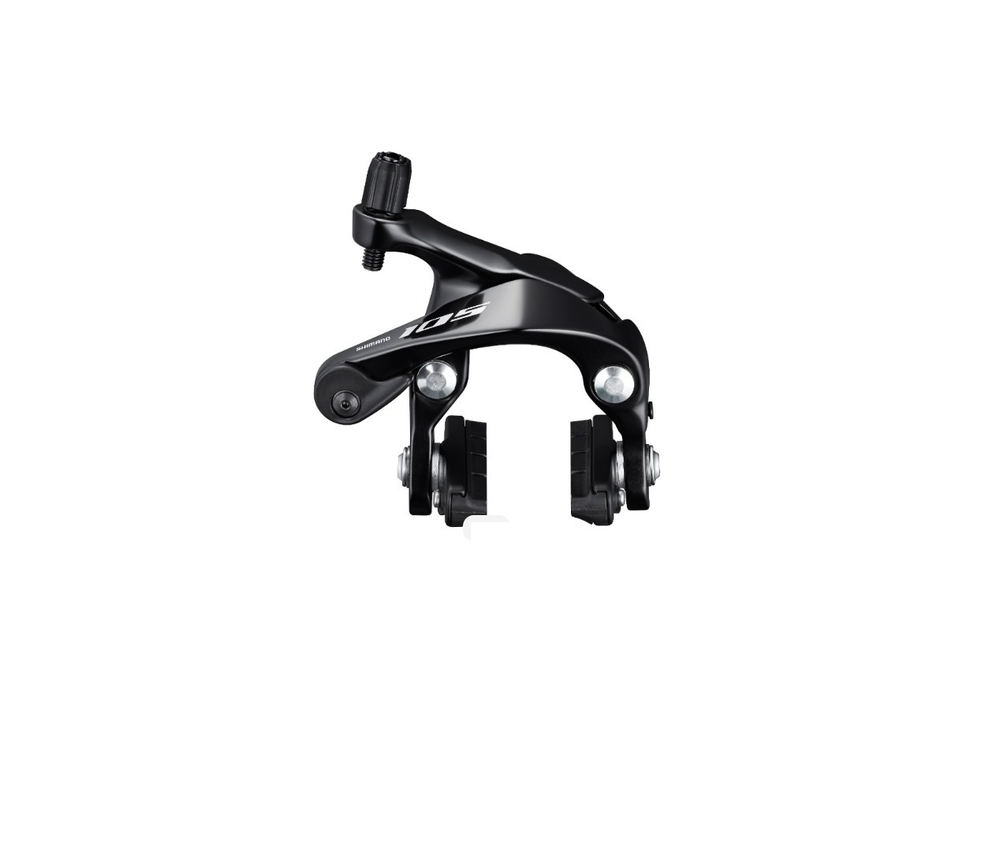 Тормоз клещевой Shimano 105, R7000, передний, колодки R55C4, болт 27.5, гайка-трубка 18мм, черный, без упаковки