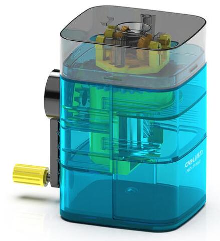 Точилка механическая 1 отв,  пласт.корпус.синяя