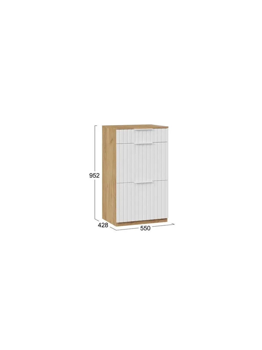 Прихожая с зеркалом Дуб Крафт золотой 245х43х226