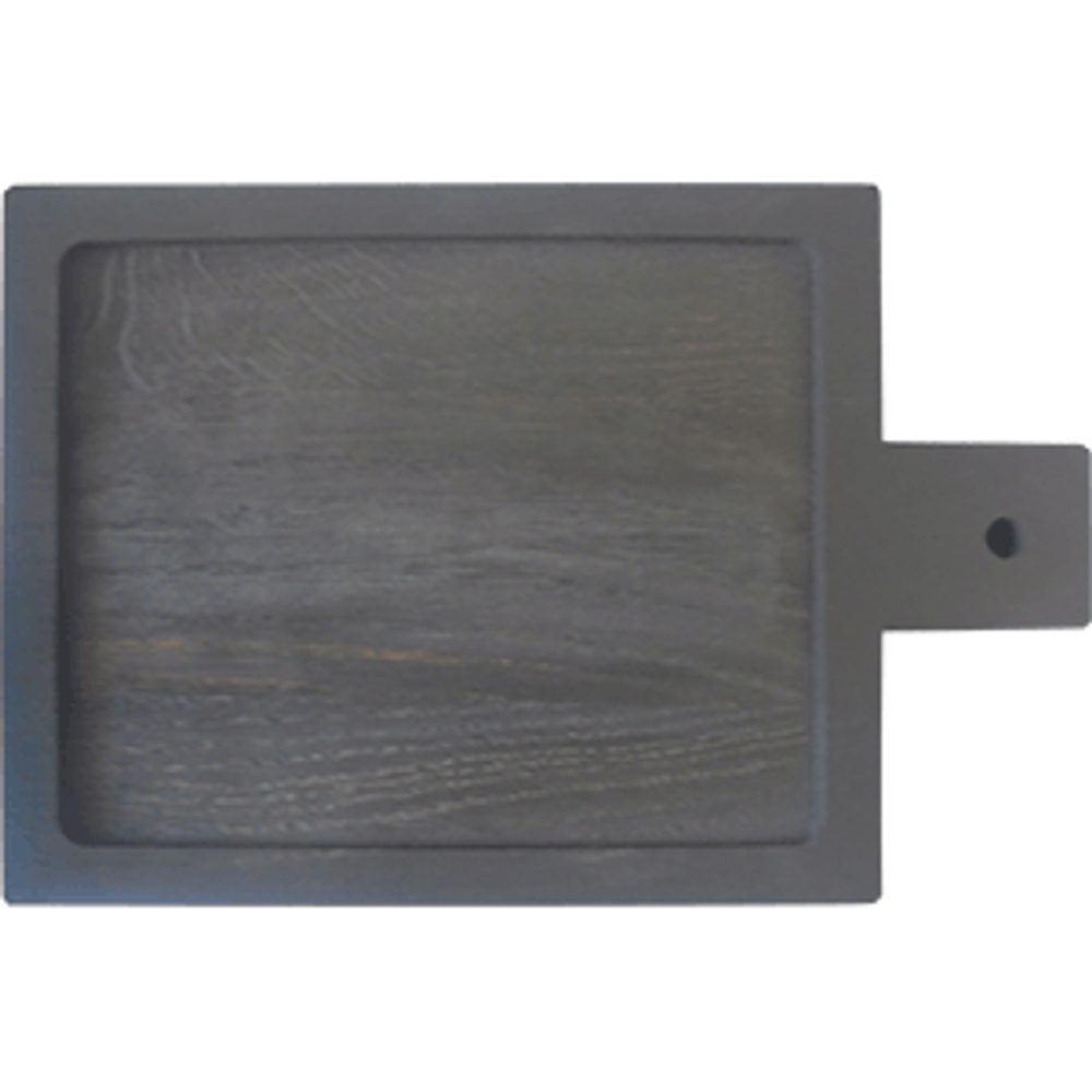 Доска для подачи с ручкой(6см) с выемкой;дуб;H=25,L=240,B=200мм;черный