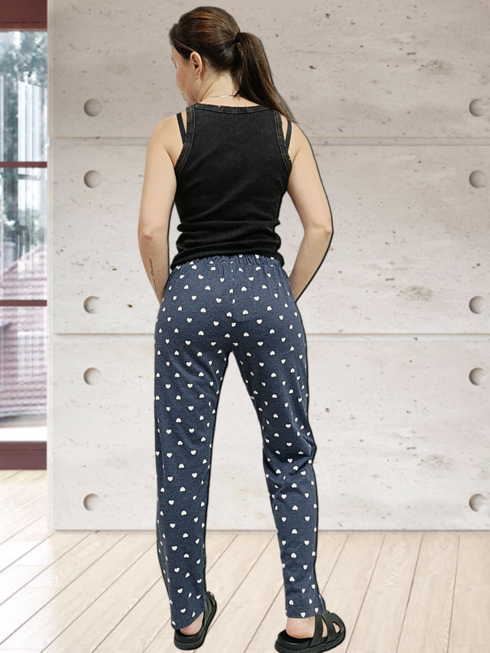 4452 Брюки женские домашние набивка (56)