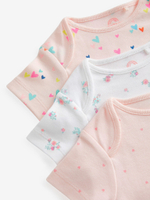 Боди с коротким рукавом для малышей с дисплазией тазобедренного сустава Next N44-441, 3 шт., Белый, Розовый