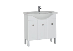 Тумба с раковиной Aquanet Стайл 85 белый (3 дверцы)