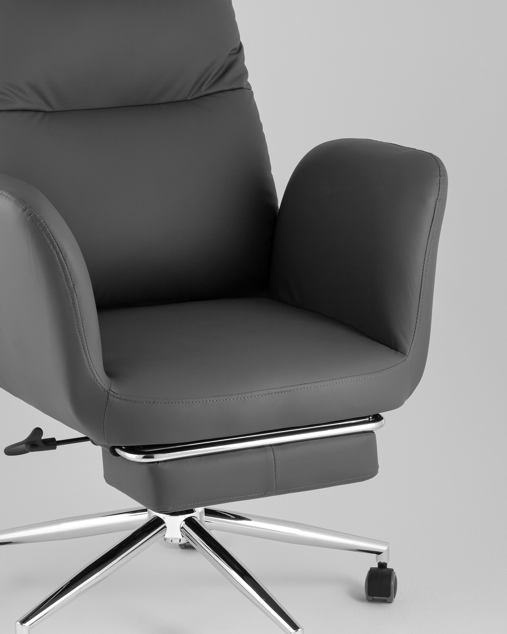 Кресло руководителя TopChairs Solid NC с оттоманкой серый