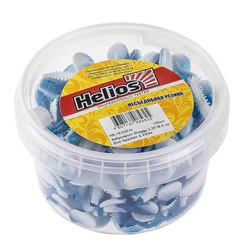 Виброхвост несъедоб. Shaggy 3,35'/8,5 см Blue Sparkles & White 100шт. (HS-16-026-N) Helios