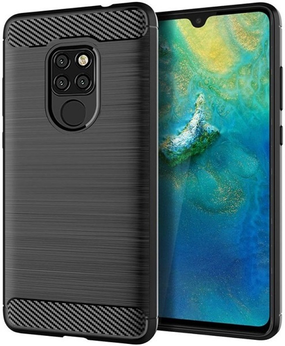 Чехол для Huawei Mate 20 цвет Black (черный), серия Carbon от Caseport