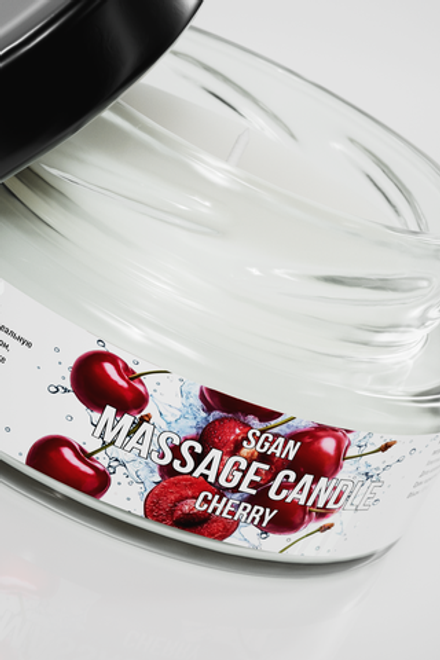 Массажная свеча SGAN с кокосовым воском и эфирными маслами "Спелая вишня", 50 мл
