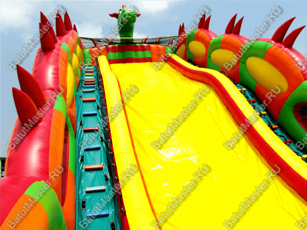 Батут-горка "Дракон 3" с шипами, два входа 11*6*8,5 м