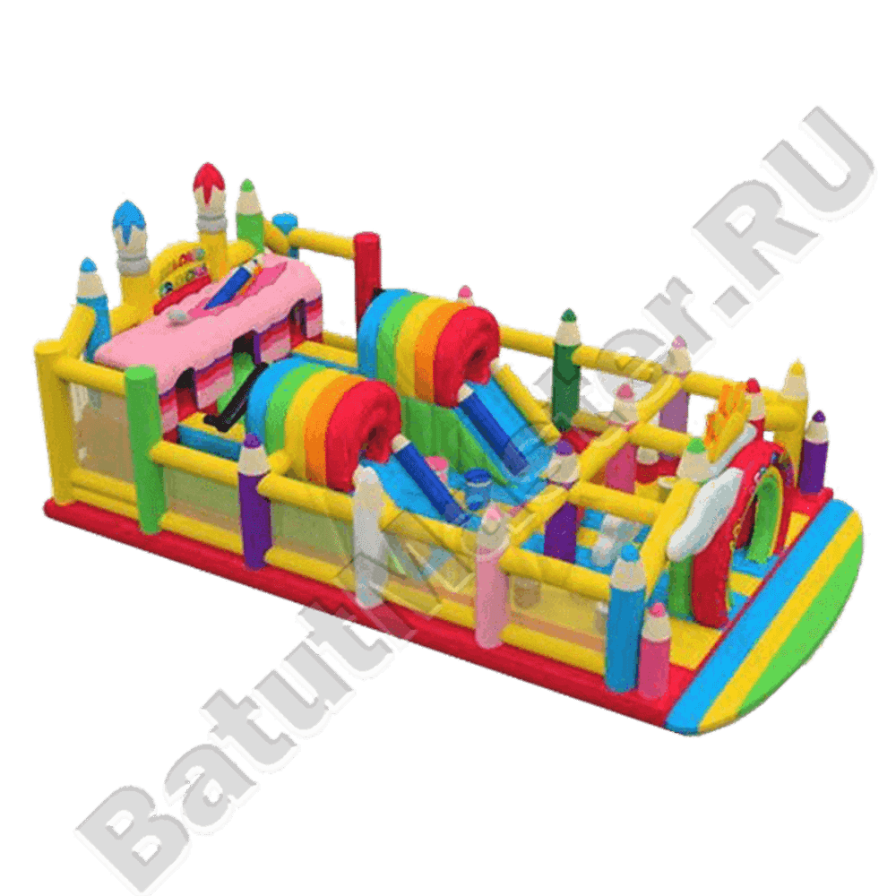 Надувная полоса препятствий "Коробка с карандашами"