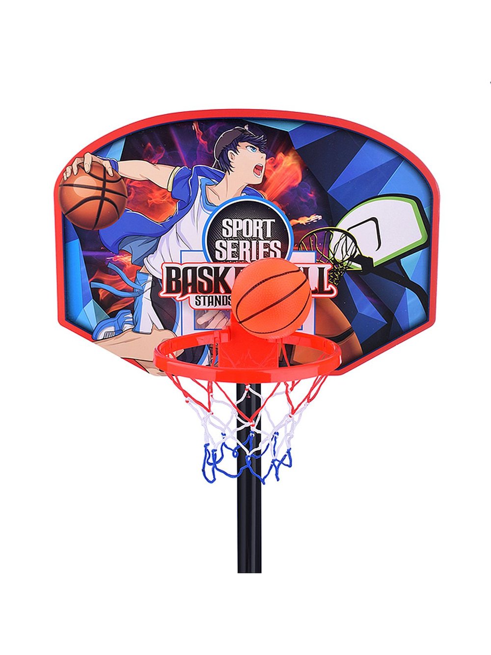 Игровой набор Стойка для баскетбола (высота стойки 200 см, кольцо d- 24 см) 9501