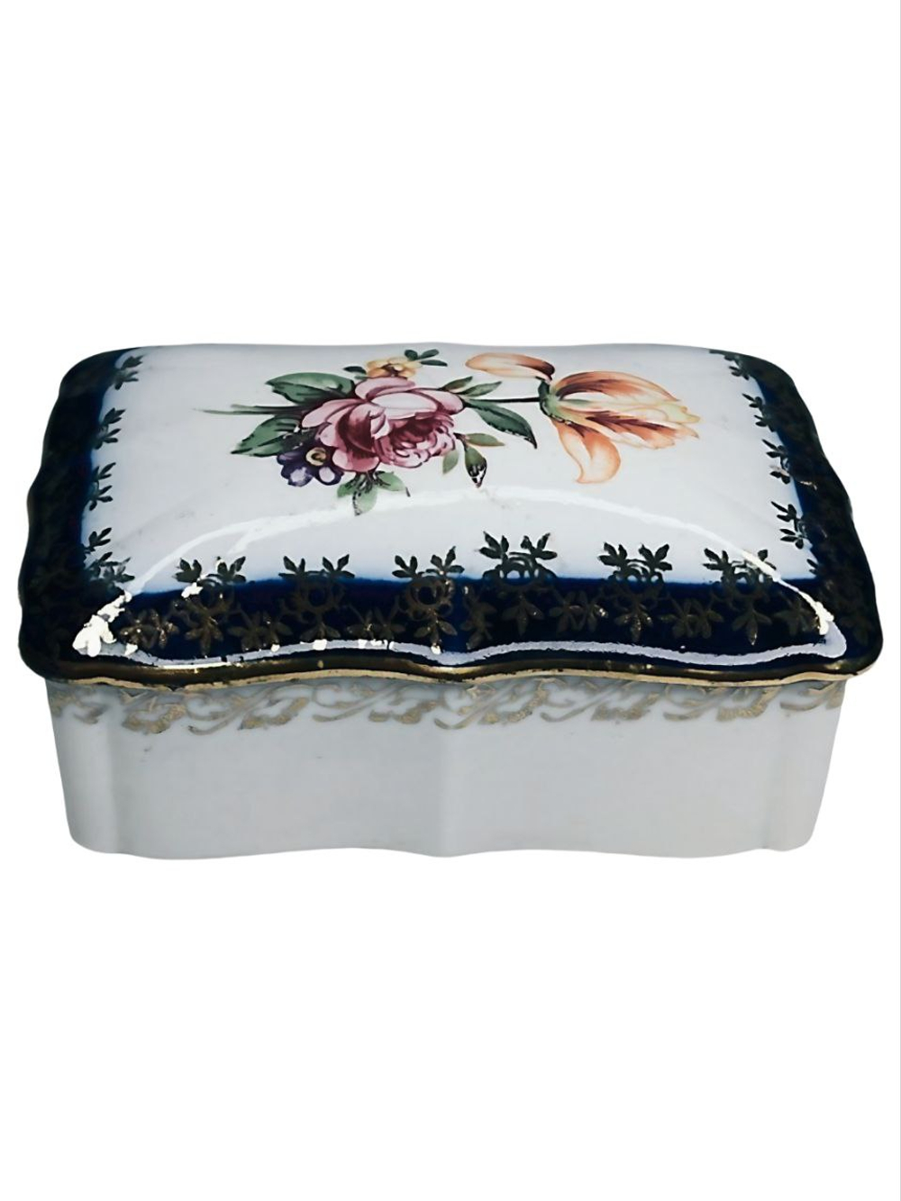 Фарфоровая Шкатулка бонбоньерка с цветами Martinroda