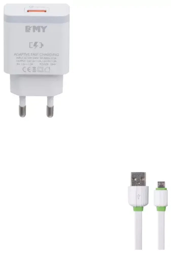 СЗУ 18W с кабелем Type-C 1USB-A QG 1.0A MY-A301Q EMYX