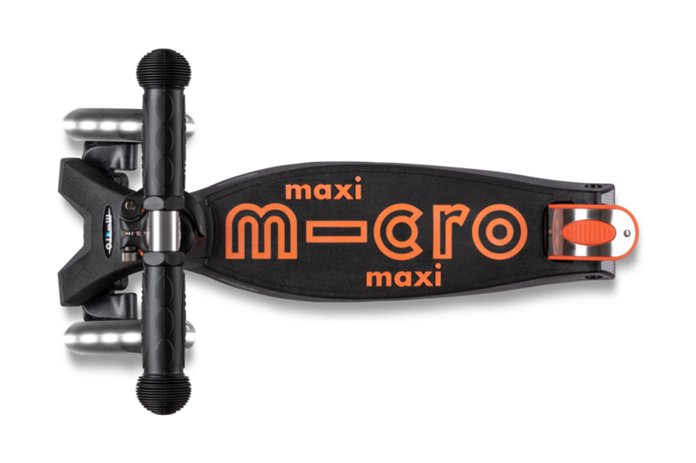 Самокат Maxi Micro Deluxe LED черно-оранжевый