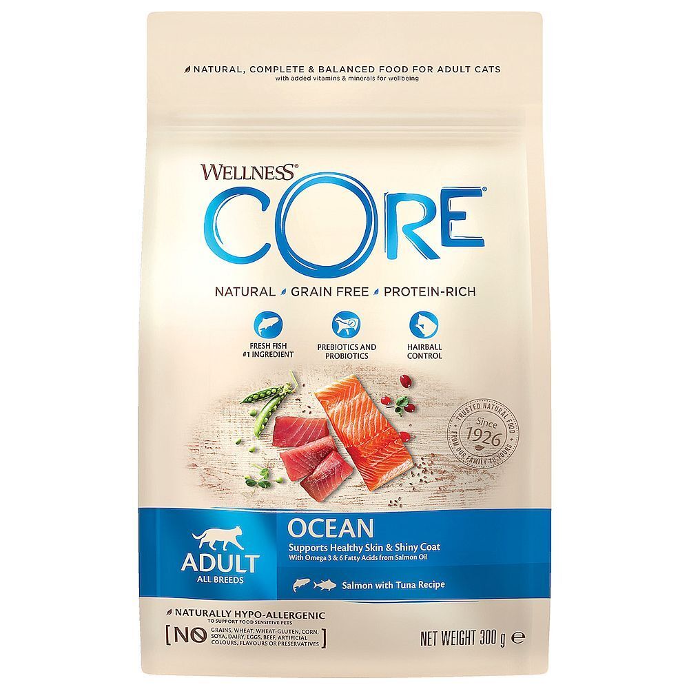 CORE корм из лосося с тунцом для взрослых кошек 300 г